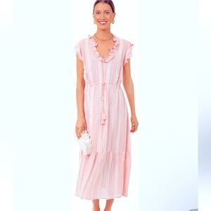 Tuckernuck peachy pampelonne maxi dress pink beach size S
